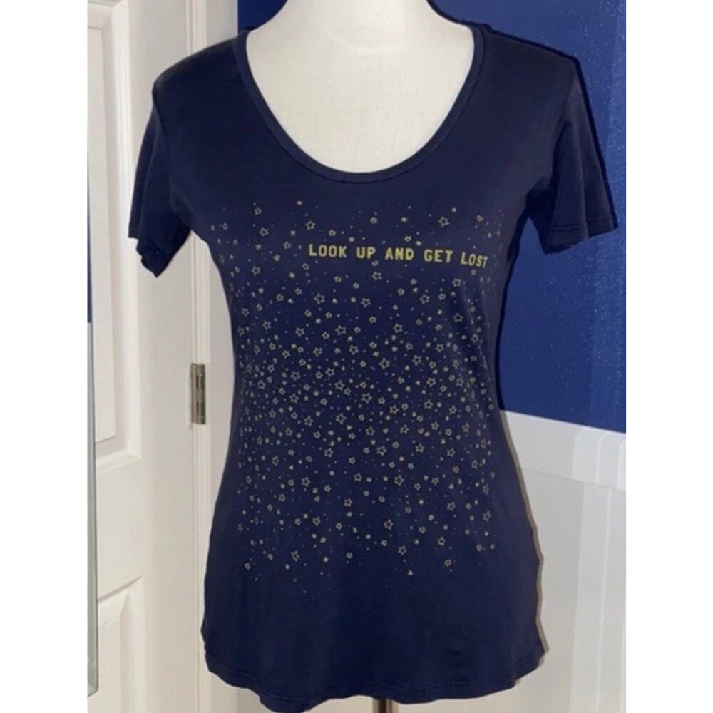 NWOT Soul Flower T-shirt Organic Stars Astrology Look Up And Get Lost Sz Medium